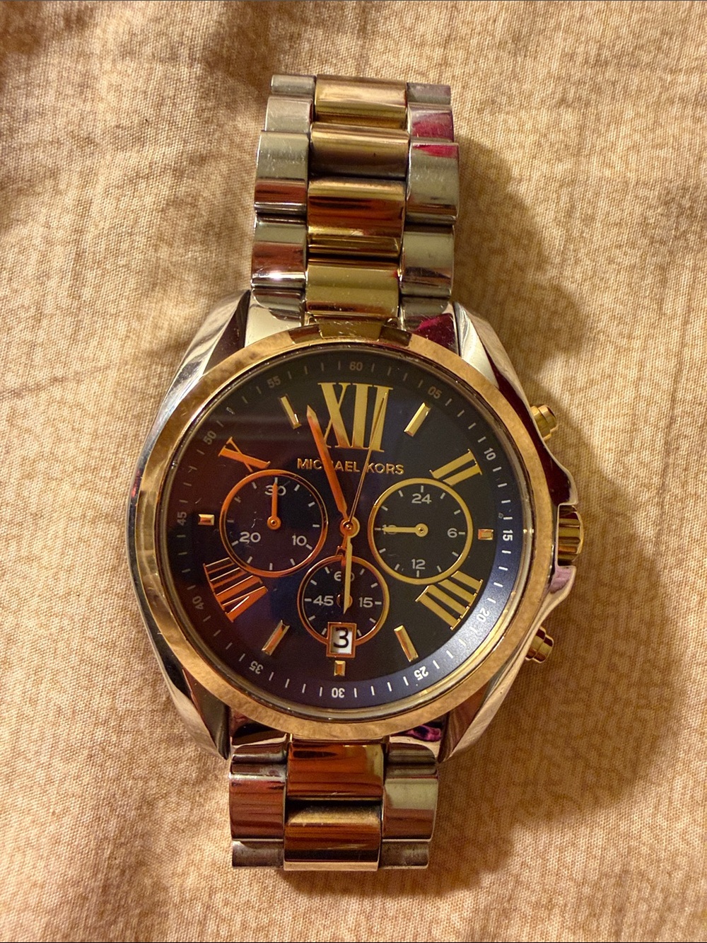 Michael Kors Men's Two-Tone Gold and Black Chronograph Watch